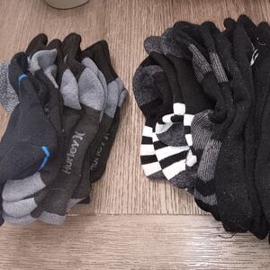 Set Of 12 Men's Black and Gray AnkleSocks Set
